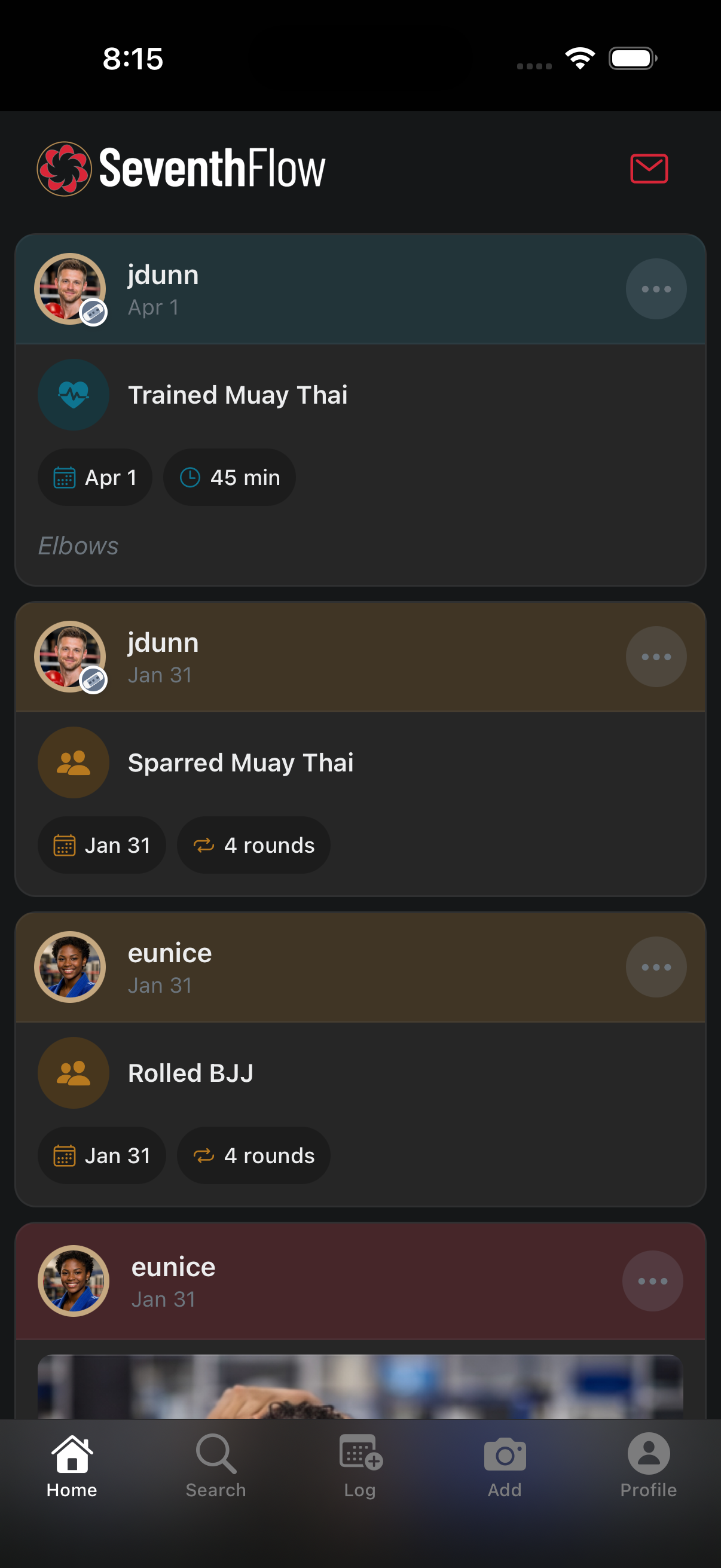 SeventhFlow Feed - Share your training journey